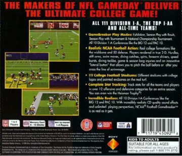 NCAA Football GameBreaker (US) box cover back